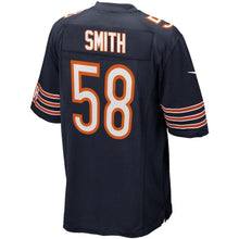 Load image into Gallery viewer, Roquan Smith Chicago Bears Draft First Round Pick Game Jersey – Navy 2018/2019