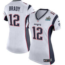 Load image into Gallery viewer, Tom Brady New England Patriots Women's White Super Bowl LII Bound Game Jersey 2019