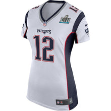 Load image into Gallery viewer, Tom Brady New England Patriots Women's White Super Bowl LII Bound Game Jersey 2019