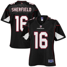 Load image into Gallery viewer, Trent Sherfield Arizona Cardinals Pro Line Women's Player Jersey – Black 2018/2019