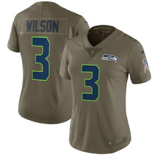 Load image into Gallery viewer, Russell Wilson Seattle Seahawks Women's Salute to Service Limited Jersey - Olive 2018/2019