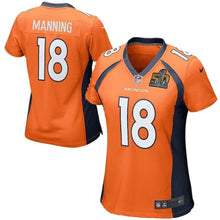 Load image into Gallery viewer, Peyton Manning Denver Broncos Women's Orange Super Bowl 50 Game Jersey 2019