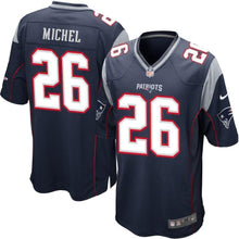 Load image into Gallery viewer, Sony Michel New England Patriots Draft First Round Pick #2 Game Jersey – Navy 2018/2019