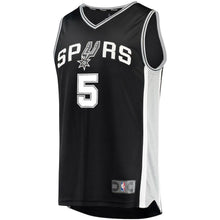 Load image into Gallery viewer, Dejounte Murray San Antonio Spurs Branded Fast Break Road Player Jersey Black - Icon Edition