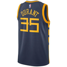 Load image into Gallery viewer, Kevin Durant Golden State Warriors Youth Jersey – City Edition – Navy 2018/2019