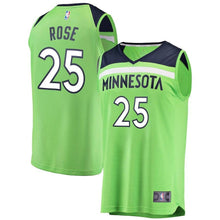 Load image into Gallery viewer, Derrick Rose Minnesota Timberwolves Branded Fast Break Player Jersey - Statement Edition - Neon Green