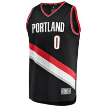 Load image into Gallery viewer, Damian Lillard Portland Trail Blazers Branded Youth Fast Break Jersey Black - Icon Edition 2018/2019