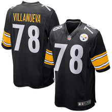 Load image into Gallery viewer, Men's Pittsburgh Steelers Alejandro Villanueva Black American football jersey
