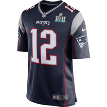 Load image into Gallery viewer, Tom Brady New England Patriots Navy Super Bowl LII Bound Game Jersey 2019