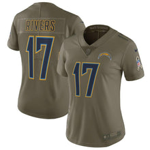 Load image into Gallery viewer, Philip Rivers Los Angeles Chargers Women's Salute to Service Limited Jersey - Olive