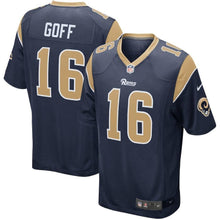Load image into Gallery viewer, Jared Goff Los Angeles Rams Player Game Jersey - Navy