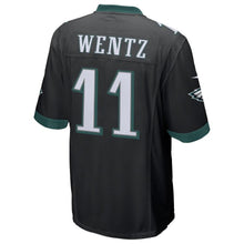 Load image into Gallery viewer, Men's Carson Wentz Black Philadelphia Eagles Super Bowl LII Champions Patch Game Jersey 2019