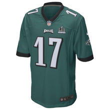 Load image into Gallery viewer, Men's Alshon Jeffery Midnight Green Philadelphia Eagles Super Bowl LII Champions Patch Game Jersey 2019