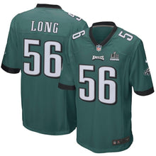 Load image into Gallery viewer, Men's Chris Long Midnight Green Philadelphia Eagles Super Bowl LII Champions Patch Game Jersey 2019