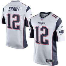 Load image into Gallery viewer, Tom Brady New England Patriots Game Jersey - White/Navy Blue 2018/2019
