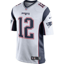 Load image into Gallery viewer, Tom Brady New England Patriots Game Jersey - White/Navy Blue 2018/2019