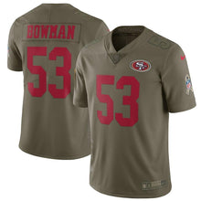 Load image into Gallery viewer, NaVorro Bowman San Francisco 49ers Salute To Service Limited Jersey - Olive 2018/2019