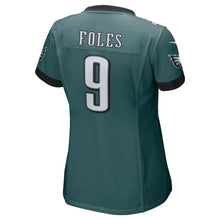 Load image into Gallery viewer, Women's Nick Foles Midnight Green Philadelphia Eagles Super Bowl LII Champions Patch Game Jersey 2019