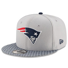 Load image into Gallery viewer, New Era New England Patriots Silver Super Bowl LII Side Patch Sideline 9FIFTY Snapback Adjustable Hat