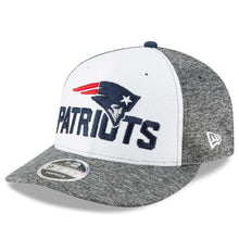 Load image into Gallery viewer, New Era New England Patriots White/Heather Gray Super Bowl LII Opening Night Low Profile 9FIFTY Snapback Adjustable Hat