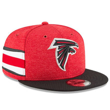 Load image into Gallery viewer, New Era Atlanta Falcons Red/Black 2018 NFL Sideline Home Official 9FIFTY Snapback Adjustable Hat