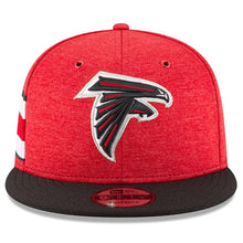 Load image into Gallery viewer, New Era Atlanta Falcons Red/Black 2018 NFL Sideline Home Official 9FIFTY Snapback Adjustable Hat