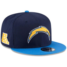 Load image into Gallery viewer, New Era Los Angeles Chargers Navy/Powder Blue Baycik 9FIFTY Adjustable Snapback Hat