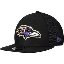 Load image into Gallery viewer, New Era Baltimore Ravens Black Mesh Fresh 9FIFTY Adjustable Hat