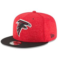 Load image into Gallery viewer, New Era Atlanta Falcons Red/Black 2018 NFL Sideline Home Official 9FIFTY Snapback Adjustable Hat