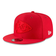 Load image into Gallery viewer, New Era Kansas City Chiefs Red 2018 NFL Sideline Color Rush Official 9FIFTY Snapback Adjustable Hat
