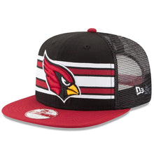 Load image into Gallery viewer, New Era Arizona Cardinals Black/Cardinal Throwback Stripe Original Fit 9FIFTY Snapback Adjustable Hat