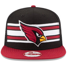 Load image into Gallery viewer, New Era Arizona Cardinals Black/Cardinal Throwback Stripe Original Fit 9FIFTY Snapback Adjustable Hat