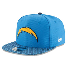Load image into Gallery viewer, New Era Los Angeles Chargers Powder Blue 2017 Sideline Official 9FIFTY Snapback Hat