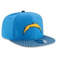 Load image into Gallery viewer, New Era Los Angeles Chargers Powder Blue 2017 Sideline Official 9FIFTY Snapback Hat