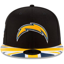Load image into Gallery viewer, New Era Los Angeles Chargers Black/Gold Union Jack 9FIFTY Adjustable Snapback Hat