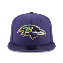 Load image into Gallery viewer, New Era Baltimore Ravens Purple 2017 Sideline Official 9FIFTY Snapback Hat