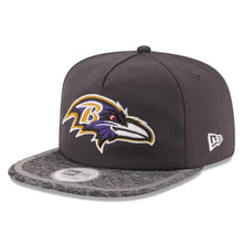 Load image into Gallery viewer, New Era Baltimore Ravens Gray On Field Training Camp A-Frame Adjustable Hat