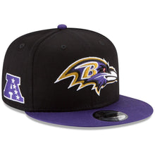 Load image into Gallery viewer, New Era Baltimore Ravens Baycik Snapback Hat - Black/Purple