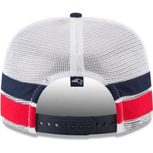 Load image into Gallery viewer, New Era New England Patriots Navy/White Striped Side Lineup 9FIFTY Adjustable Snapback Hat