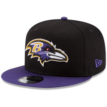 Load image into Gallery viewer, New Era Baltimore Ravens Baycik Snapback Hat - Black/Purple