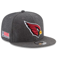 Load image into Gallery viewer, New Era Arizona Cardinals Heather Gray Crafted in the USA 9FIFTY Snapback Adjustable Hat