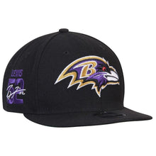 Load image into Gallery viewer, New Era Ray Lewis Baltimore Ravens Black Signature Side 9FIFTY Adjustable Snapback Hat