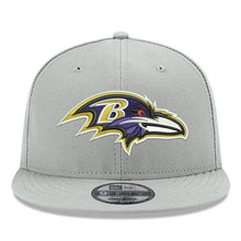 Load image into Gallery viewer, New Era Baltimore Ravens Gray Crafted in the USA 9FIFTY Adjustable Hat