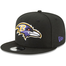 Load image into Gallery viewer, New Era Baltimore Ravens Black Basic 9FIFTY Adjustable Snapback Hat