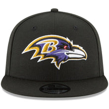 Load image into Gallery viewer, New Era Baltimore Ravens Black Basic 9FIFTY Adjustable Snapback Hat