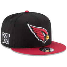 Load image into Gallery viewer, New Era Arizona Cardinals Baycik Snapback Adjustable Hat - Black/Cardinal