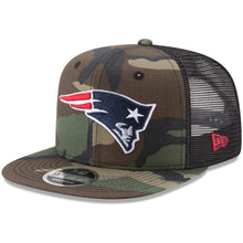 Load image into Gallery viewer, New Era New England Patriots Woodland Camo/Black Trucker 9FIFTY Snapback Adjustable Hat