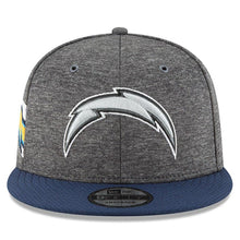 Load image into Gallery viewer, New Era Los Angeles Chargers Heather Gray/Navy 2018 NFL Sideline Home Graphite 9FIFTY Snapback Adjustable Hat