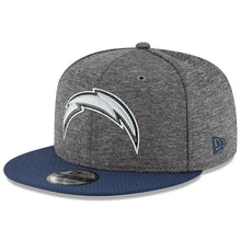 Load image into Gallery viewer, New Era Los Angeles Chargers Heather Gray/Navy 2018 NFL Sideline Home Graphite 9FIFTY Snapback Adjustable Hat