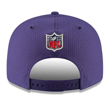 Load image into Gallery viewer, New Era Baltimore Ravens Purple 2018 NFL Sideline Color Rush Official 9FIFTY Snapback Adjustable Hat